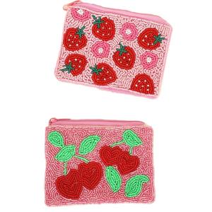 Indian Style Seed Beads <b>Coin</b> Pouch Beaded Handmade Fashion Wholesale beaded <b>coin</b> <b>purses</b> with intricate handmade patterns - Product Image 6