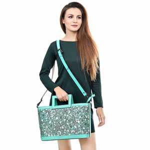 Bolso Bandolera de Cuero Genuino con Diseño Artesanal Colorido para Mujer, Estilo Bohemio Occidental, con Borlas y Flores, Cierre de Cremallera - Product Image 3