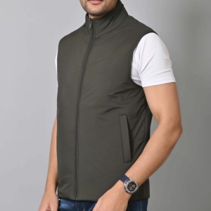 Chaqueta de plumón de lana para hombre para otoño invierno nuevo estilo transpirable ligero cuello delgado chaleco sin mangas técnica lavada - Product Image 1
