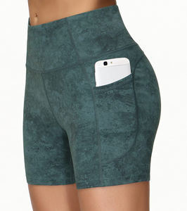 Short à cordon en coton éponge français taille haute pour femmes taille élastique respirant imprimé numérique Logo personnalisé pour l'été - Product Image 3