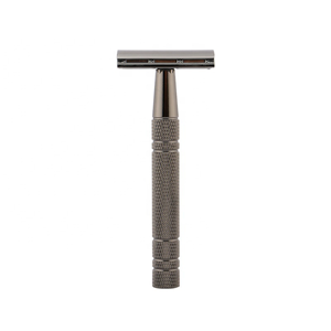 Maquinilla de Afeitar de Seguridad de Acero Inoxidable Negro Premium, Reutilizable, de Doble Filo, para la Cara de Hombres, Marca Privada Personalizada - Product Image 1