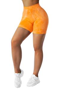 Pantalones cortos de Yoga sin costuras de cintura alta para mujer, mallas de entrenamiento con patrón sólido, Spandex reciclado/nailon, ropa deportiva para gimnasio - Product Image 3