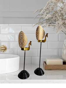 ที่วางเทียนเหล็กพร้อมเชิงเทียน3แบบเหมาะสำหรับห้องธีมโบโฮและไฟตกแต่งที่ผ่อนคลาย - Product Image 3