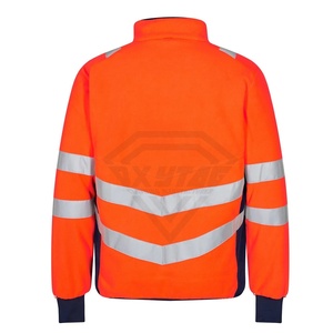 แจ็กเก็ตนิรภัย Hi VIS ระบายอากาศได้ดีปรับแต่งได้เสื้อแจ็กเก็ตมีกระเป๋าด้านข้างมีซิปสำหรับผู้ใหญ่ใช้บริการ OEM - Product Image 5