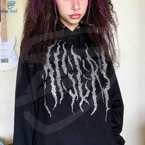 Nouvelle mode pleine strass lettre logo à capuche sweat à capuche brillant pour unisexe street wear bling diamant 2024 - Product Image 4