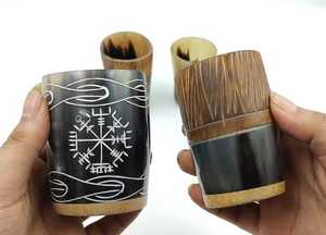 Handmade Eco-Friendly Natural Ox & Buffalo Horn Drinking <b>Mug</b> Latest Stylish Stand Handcrafted <b>Mug</b> Mead Beer Wine Tankard <b>Mug</b> - Product Image 6