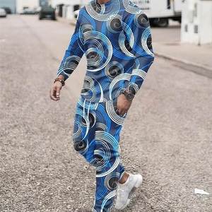 Elegante chándal de invierno de dos piezas para hombres con joggers holgados de ajuste relajado y chaqueta acogedora, perfecto para ropa de calle - Product Image 2