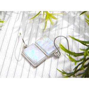 925 argent Sterling Vintage pierre de lune boucle d'oreille bijoux faits à la main pierres précieuses boucle d'oreille parfait cadeau pour femmes - Product Image 5