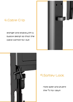 Support TV universel pivotant à hauteur réglable en verre trempé et acier pour téléviseurs LCD de 32 à 55 pouces, meuble de salon, capacité de charge de 30 kg