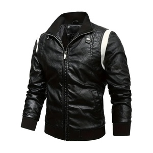 Nouvelles vestes en cuir pour hommes avec broderie et patchwork, logo personnalisé, vestes d'hiver pour l'extérieur, vente en gros, vestes coupe-vent vintage - Product Image 2