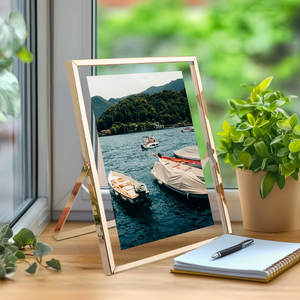 Cadre photo rectangulaire en métal doré élégant et durable Décoration de table au prix de gros - Product Image 2