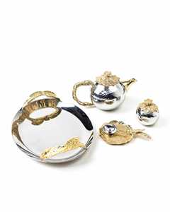 ชุดกาต้มน้ำสแตนเลสสตีลสุดคลาสสิก ดีไซน์หรูหรา พร้อมเคลือบทอง ทนความร้อน ความจุ 500 มล. - Product Image 3