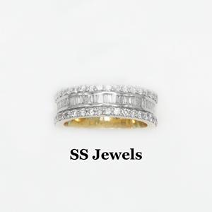 VVS Baguette Moissanite Bague en diamant 925 Argent Canal Réglage Alternant Bande Unisexe Hip Hop Bijoux de mode Look glacé - Product Image 3