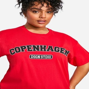 T-shirt graphique surdimensionné Copenhagen personnalisé de qualité supérieure pour femmes, motif imprimé d'hiver coupe ample de grande taille pour toute occasion - Product Image 3
