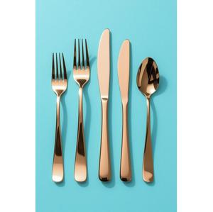 Juego de cubiertos de acero inoxidable color cobre una mezcla premium de brillo, fuerza y estilo diseñada para momentos de cena inolvidables - Product Image 1