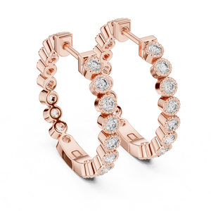 Boucles d'oreilles en diamant rond pour femmes pierres certifiées cultivées en laboratoire bijoux de luxe acheteurs de conception en gros et personnalisée - Product Image 3