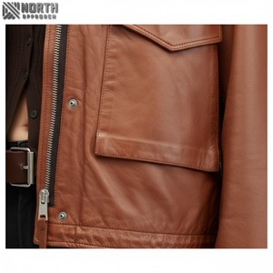 Chaquetas transpirables de cuero genuino para mujer de punto de invierno de alta calidad al por mayor 2025 servicio OEM personalizado - Product Image 5
