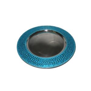 Assiettes de chargeur élégantes uniques fabriquées à la main pour la table de restaurant Table de service décorative en métal plat de serveur de nourriture - Product Image 2