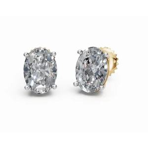 Boucles d'oreilles en or 9KT de qualité supérieure, solitaire ovale Forever Dreams, diamants, clous d'oreilles, taille ovale, bijoux de laboratoire cultivés, fournisseur en gros B2B, exportateur - Product Image 4