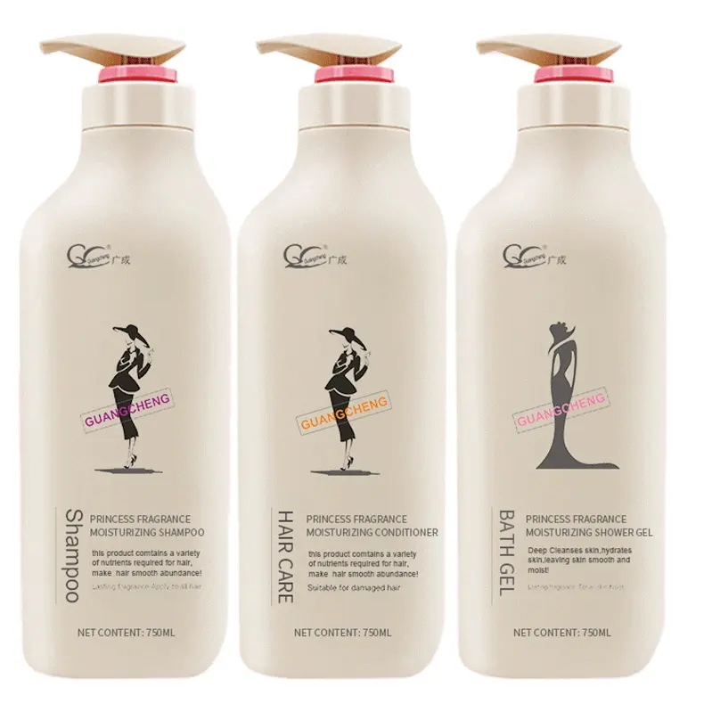 High quality princess fragrance moisturize hair shampoo and conditioner set perfumed shower gel