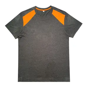 T-shirt de bonne qualité pour hommes, vêtements pour adultes, offre spéciale 100% coton, manches courtes noir et orange - Product Image 1