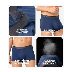 Shorts de sport pour hommes grande taille, sous-vêtements solides, caleçons, logo personnalisé, spandex/polyester - Product Image 1