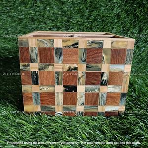 Soporte para cubiertos de nuevo diseño con nuevo diseño de incrustaciones de resina elegante Caddy de cubiertos con múltiples compartimentos para cuchara tenedores y cuchillos - Product Image 6