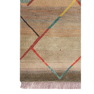 Tapis Manchaha bleu noué à la main en laine et soie de bambou, épaisseur 10 mm, motif géométrique abstrait pour la maison, couloir, modèle rectangulaire - Les-2793 - Product Image 4