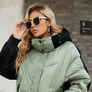 แจ็กเก็ตขนเป็ดให้ความอบอุ่นในฤดูหนาวทันสมัยสำหรับผู้หญิงดีไซน์ตามสั่งพิมพ์โลโก้ผ้าฝ้ายยาวสำหรับใช้งานกลางแจ้ง - Product Image 5