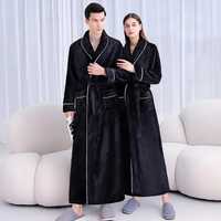 Albornoz de alta calidad, súper suave, de manga larga, liso, para adultos, de lujo, de hotel 5 estrellas, para spa, 100% algodón, para parejas.