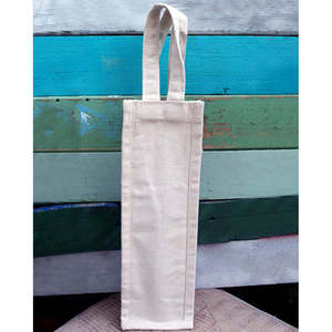 Sac à vin en toile de coton blanc naturel pour décorations de mariage, sac à bouteille écologique et élégant, capacité de 1 litre, porte-bouteille - Product Image 2