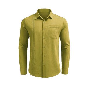 ¡Novedad de 2025! Conjuntos de camisa de dos piezas para hombre, conjuntos de camisa informales transpirables de diseño liso a la moda para hombre - Product Image 2
