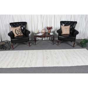 พรมขนาด 3.1x11.1 ฟุต, พรมคิลิมตุรกี, พรมขนสัตว์สีขาววินเทจ - Product Image 2