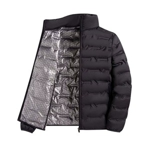 Men's Navy Blue Down Filled Puffer <b>Jacket</b> Stand Collar Winter Warm <b>Zip</b> <b>Up</b> Outerwear OEM Wholesale Manufacturer - Product Image 6