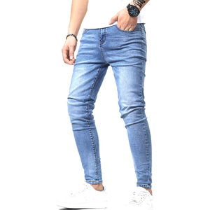Jeans en denim respirant pour homme sur mesure - Motif uni, finition délavée, saison printemps, 100% coton, haute qualité - Product Image 4