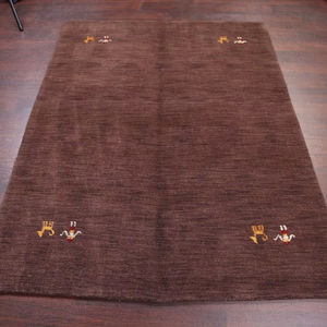 Handmade hand knotted Contemporary Coffee Brown Gabbeh lori baft Oriental wool Rug for Living room office commercial - Product Image 1