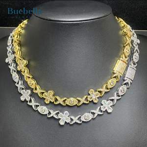 ขายดีสร้อยคอเพชร VVS Moissanite 15มม. 925เงินชุบทองเรียวบาแกตต์ตัดข้ามปีศาจตาเครื่องประดับพรีเมี่ยม - Product Image 2