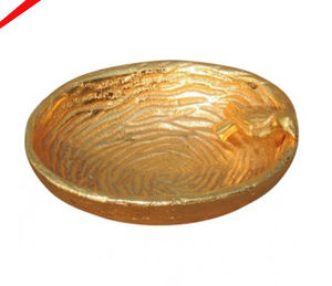 Cuenco de chocolate de forma redonda de aluminio y metal con acabado dorado de aspecto increíble para restaurante y bar de hotel - Product Image 1