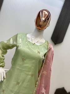 เสื้อทำงานปักลำดับที่สวยงามและ pent กับ dupatta - Product Image 3