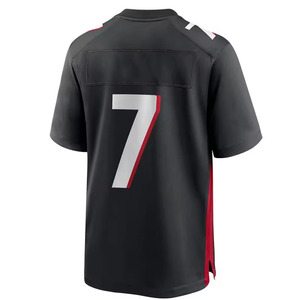 เสื้อฟุตบอลอเมริกันสีดำสำหรับผู้ชาย หมายเลข 7 คอวี แขนสั้น ผ้าโพลีเอสเตอร์ซับเหงื่อ - Product Image 3