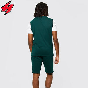 Ropa de entrenamiento y jogging de verano para hombre, camiseta de manga corta, conjunto de pantalones cortos, pantalones cortos de 2 piezas, chándales transpirables para hombre - Product Image 3
