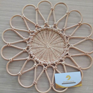 Assiette en rotin Artisan Vietnam plateau de service tissé naturel écologique Table à manger rustique plateau de Style panier fait à la main Durable - Product Image 1