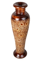 Vase de sol en bois de Sesham haut et lourd finement conçu Vase à fleurs en bois long rustique décor élégant pour le bureau à domicile