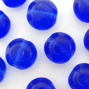 แผ่นลูกปัดเหรียญทำจากแก้วเช็กสีฟ้าเข้มสำหรับทำเครื่องประดับและทำหัตถกรรมแบบ DIY อุปกรณ์ตกแต่ง - Product Image 4