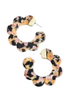 Pendientes de madera de acacia de resina hechos a mano diseño sólido técnica pulida nueva colección su fiesta de boda con perla principal - Product Image 1
