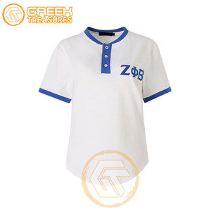 Camiseta de Algodón Personalizada al por Mayor de Zeta Phi Beta, Ropa de Sororidad de Alta Calidad para Mujeres, Diseño Estampado y Bordado para Fraternidades, para Todas las Temporadas - Product Image 1