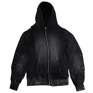 เสื้อฮู้ดแบบมีซิปของผู้ชายผ้าฝ้าย100% ผ้าวาฟเฟิลเก็บความร้อนสำหรับฤดูใบไม้ผลิ2025กำหนดเอง - Product Image 5