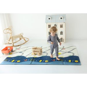 Alfombra de juegos para bebés XPE de un solo lado, 160x140x1,2 cm, alfombrillas de juego de carretera de espuma no tóxicas impermeables enrollables, categoría de producto - Product Image 3