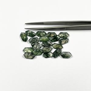 Gemas sueltas facetadas para fabricación de joyas, Ágata musgo Natural, alargada, hexagonal, de alta calidad, mejor oferta, de proveedor indio - Product Image 3