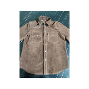 Camisas de Cuero Genuino de Moda al por Mayor, Camisas de Manga Larga Personalizadas OEM, Camisas Ligeras e Impermeables de Cuero Real para Hombre - Product Image 1